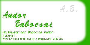 andor babocsai business card